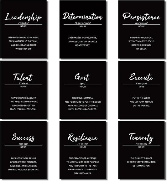 Outus 9 Inspirational Wall Art Prints for Classroom Office, 8x10, Unframed