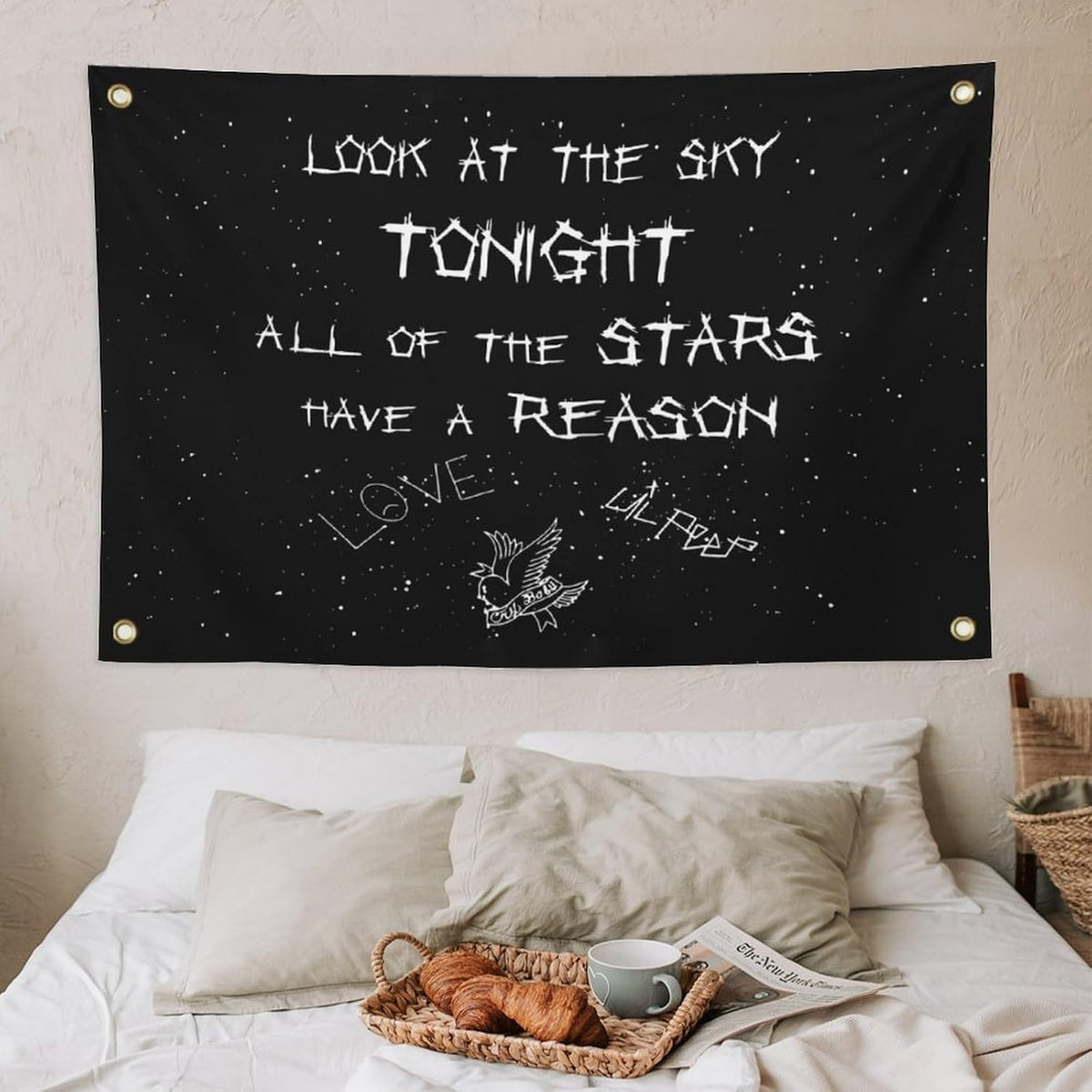 Lil Peep Tapestries Love Rapper Tapestry 3x5 ft Wall Hanging Room Art Home Decoration Gift Bedroom Decor Living Room Door Curtain Balcony