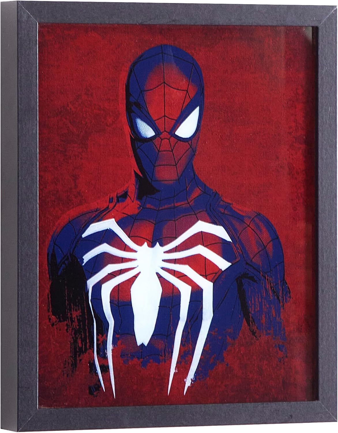 Marvel Spiderman Dual LED Wall Art,Superhero Décor, Red & Blue Comic Style Print, Official Framed Artwork for Kids Room, Bedroom, or Game Room,16"x16"