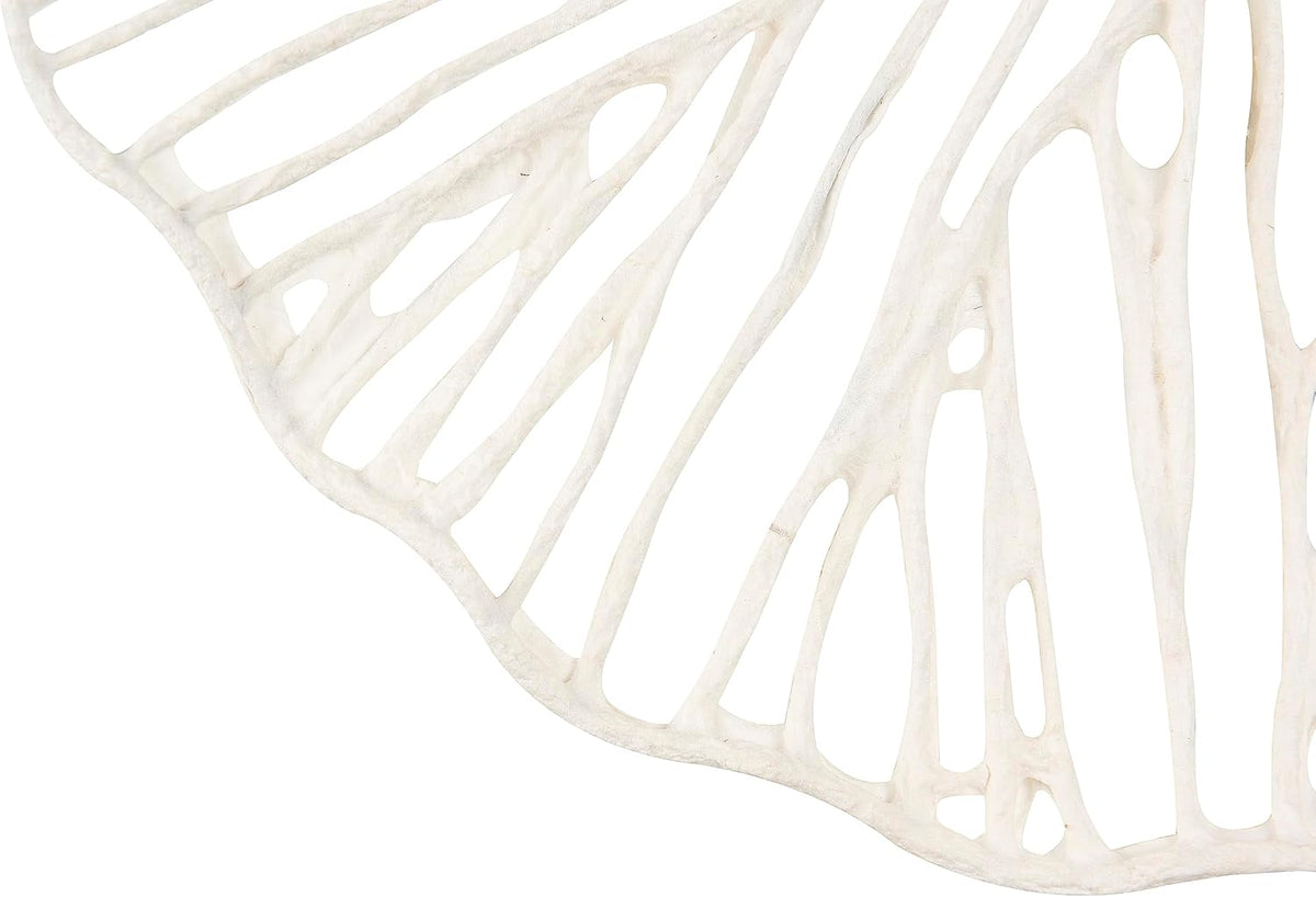 Creative Co-Op Handmade White Coral Shaped Paper & Metal Wall Decor (Set of 3 Sizes)
