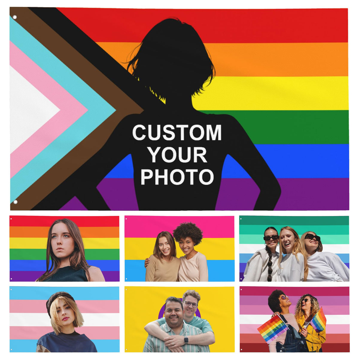 Custom Flag with Picture, Personalized Funny Flags Print Your Own Text/Photo/Logo Customized Flag Tapestry for Bedroom Dorm Room Decor Garden, 2x3 3x5 4x6 5x8 Ft