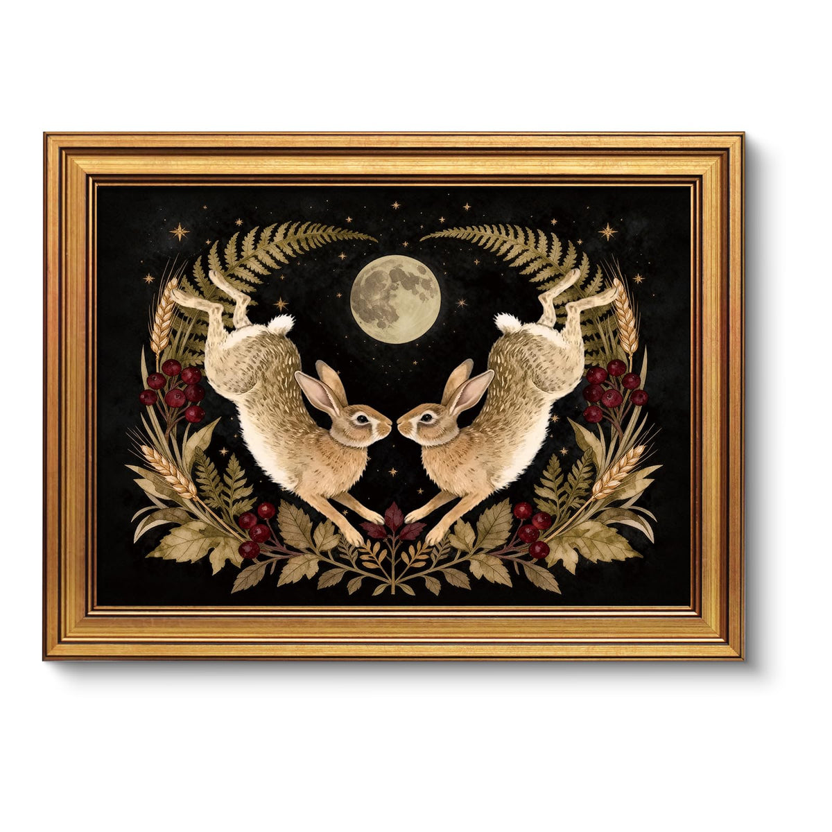 VIYYIEA Vintage Gold Framed Wall Art – Hummingbird Sketch Prints, 8x10 IN