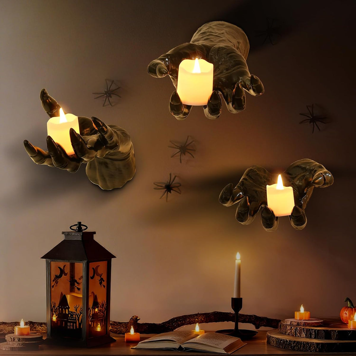 Halloween Decorations Indoor Gothic Decor: Pack of 3 Wall Mounted Hands