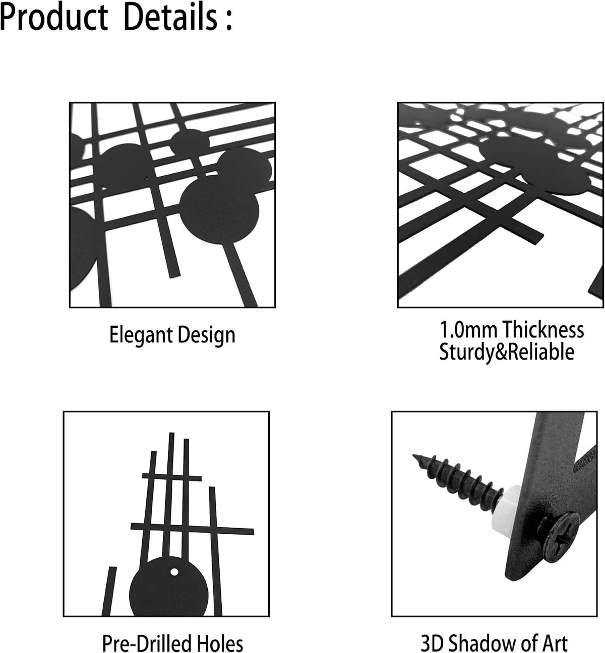 Rajukit Geometric Metal Wall Art Decor for Home