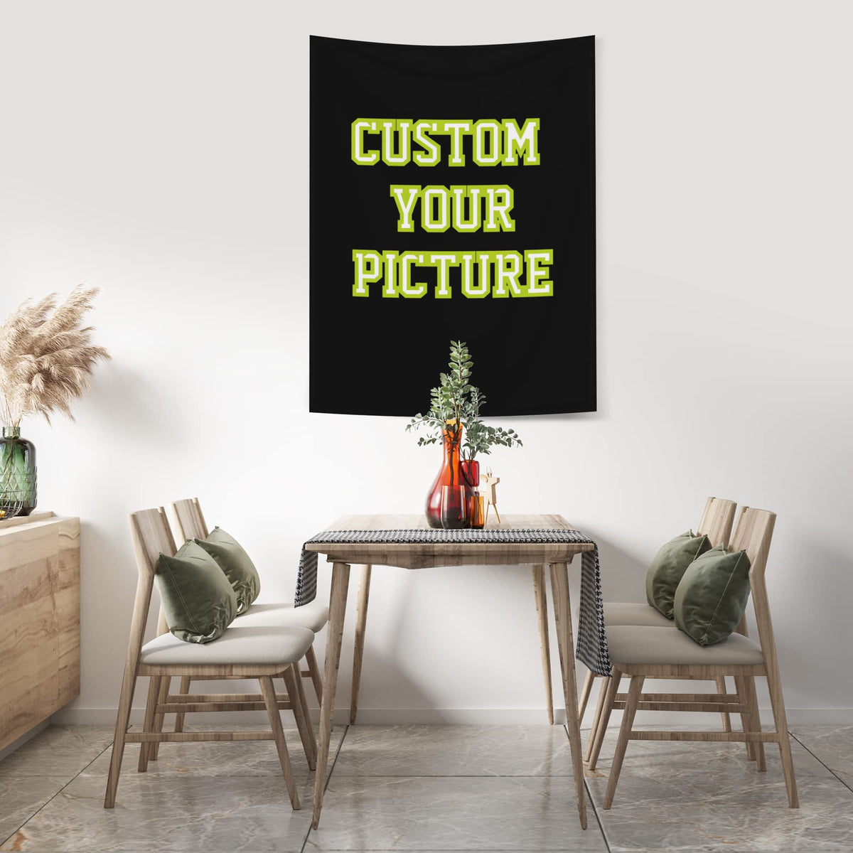 JINJUREN Custom Tapestry Upload Images Personalized Custom Tapestry Customized Backdrop Banner Print Any of Your Design Photo/Text/Logo Wall Hanging Art Decor for Wedding, Family, Festival ,Birthday