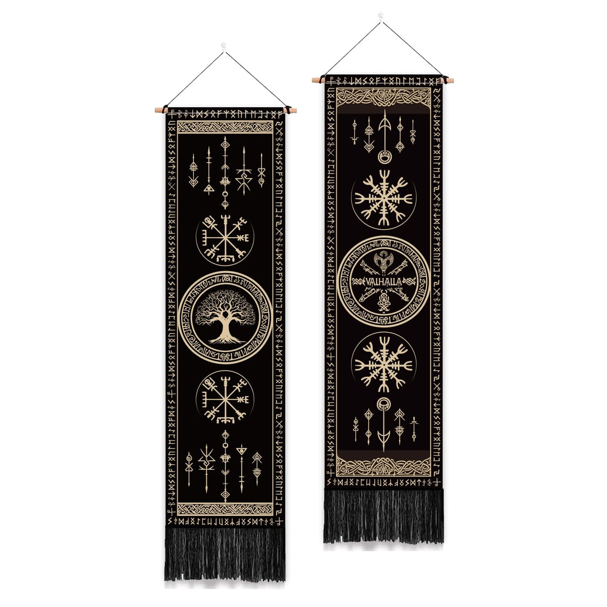 PLIGREAT 2 Pack Japanese Peony Vertical Tapestry with Tassels Elegant Flower Wall Hanging for Bedroom Bathroom Living Room Warm Long Narrow Wall Hanging Dorm Room Home Art Decor