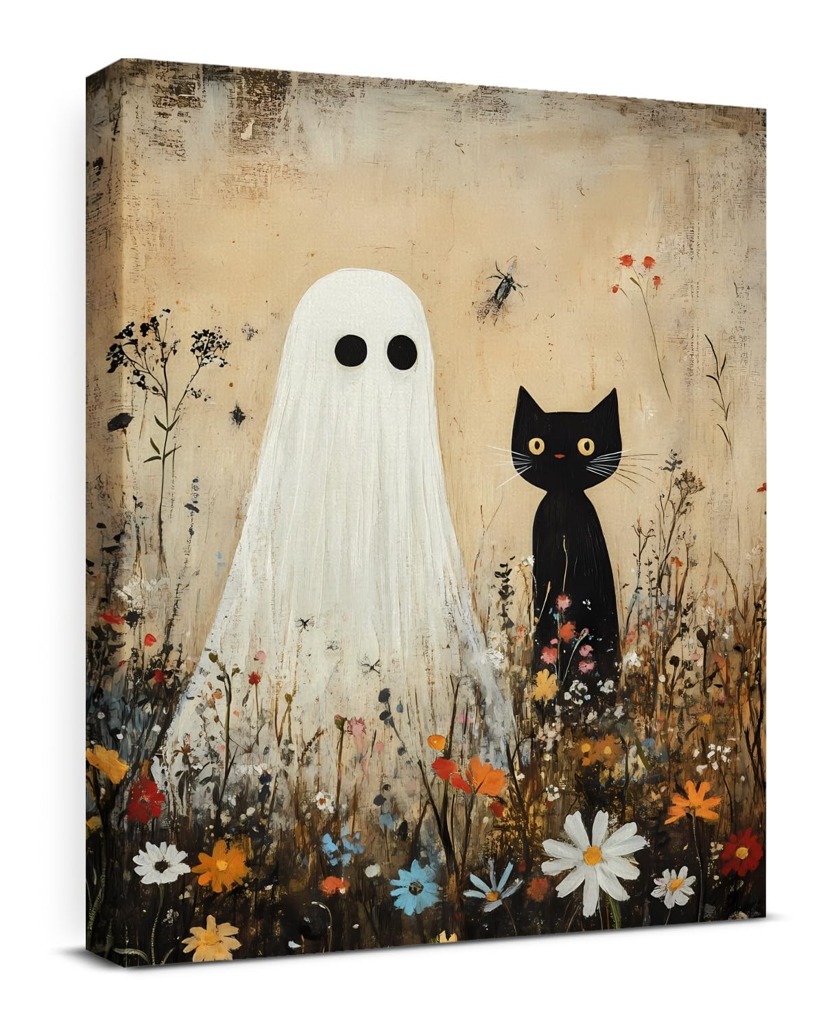 Funny Ghost Halloween Bathroom Wall Art Gothic Canvas Print Poster Framed