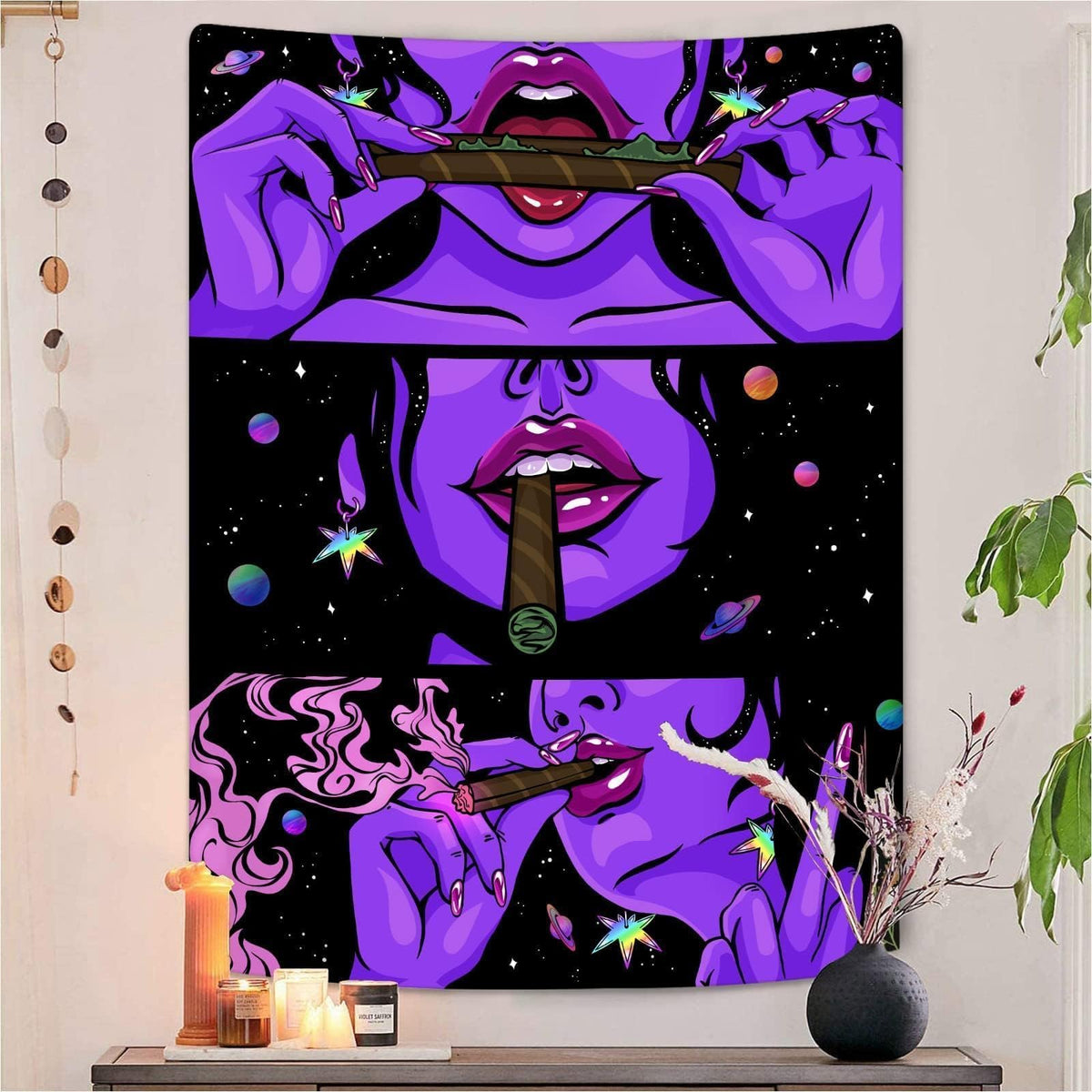 Yeoiat Mushroom Tapestry Hippie Tapestry for Bedroom Cute Tapestries Aesthetic Wall Tapestries Hanging for Bedroom Dorm Living Room (Mushroom, 36.00" X 48.00")