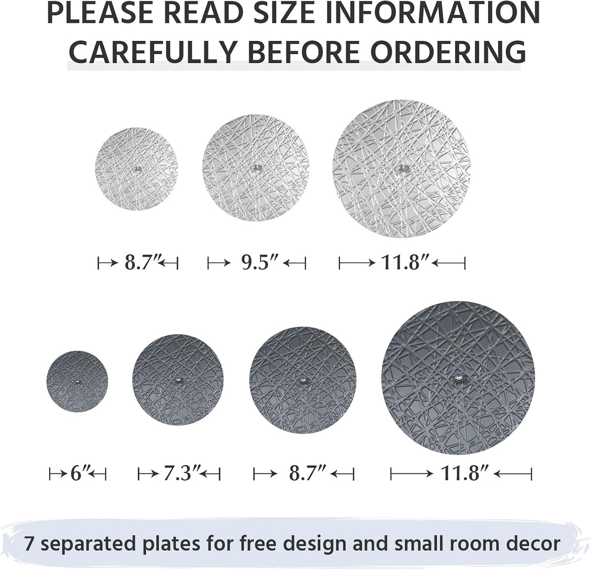 Silver and Gray Metal Wall Art Decor for Modern Living Room Hallway
