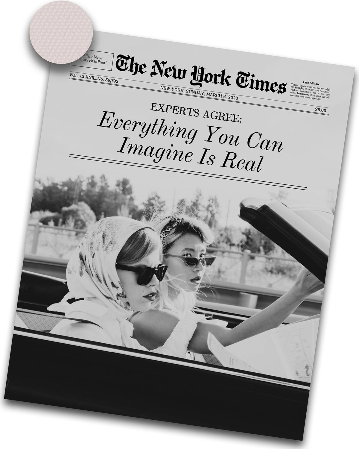 iHery 12x16in Audrey Hepburn Better Late Than Ugly Framed Bathroom Art