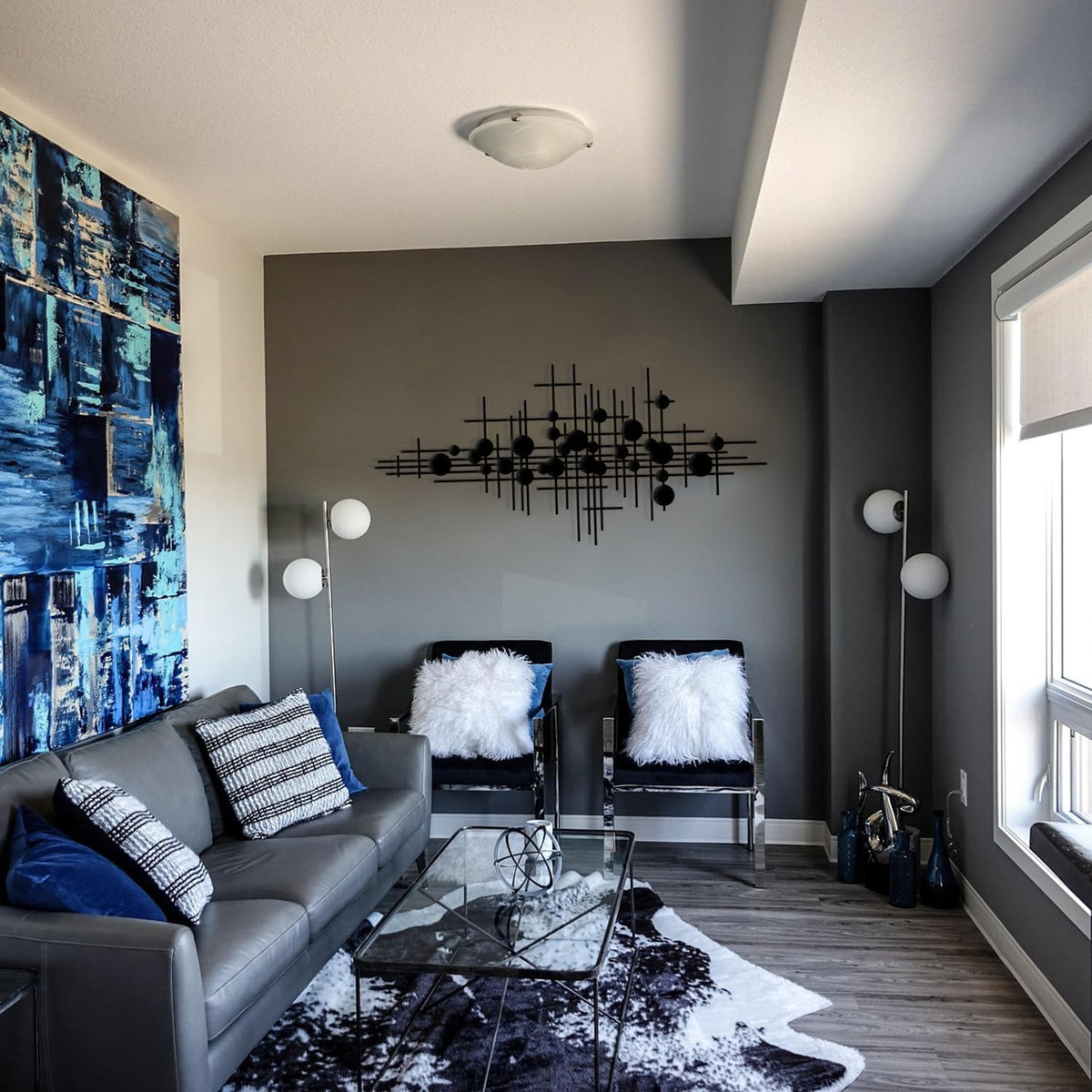 Rajukit Geometric Metal Wall Art Decor for Home