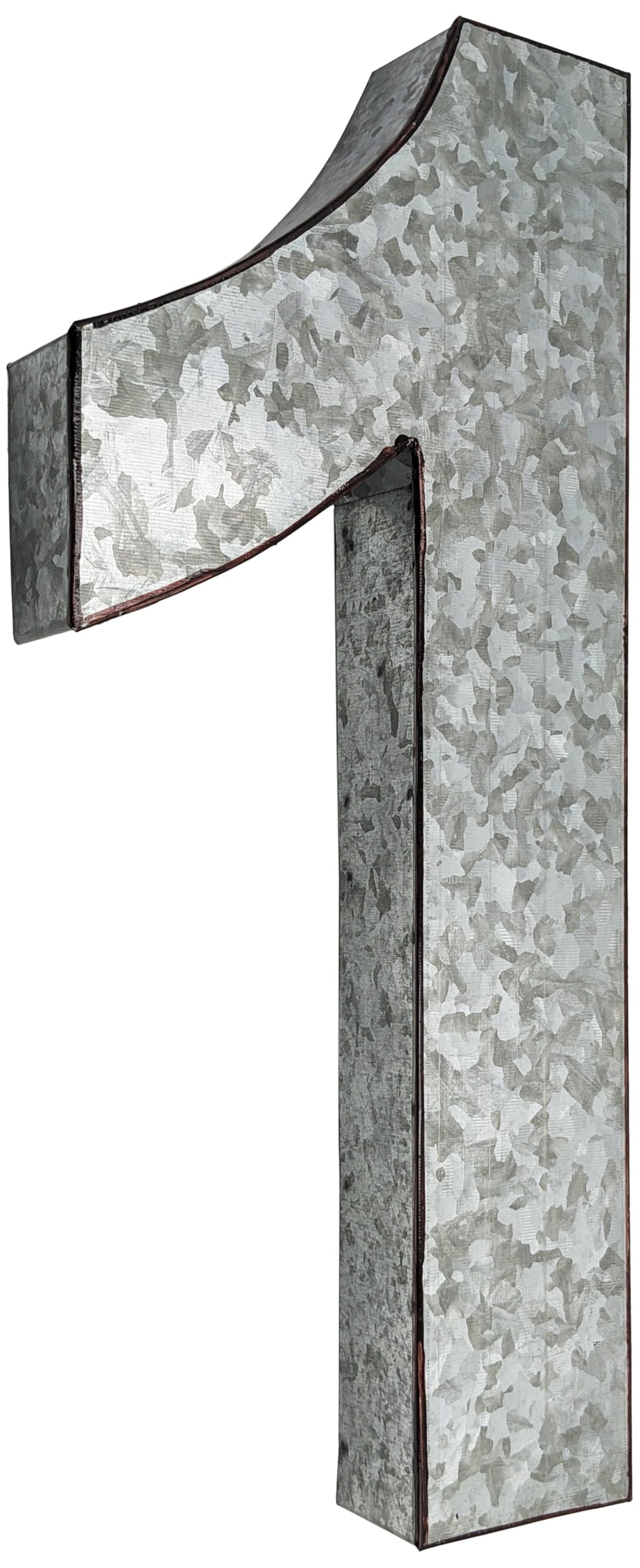 SciencePurchase 20" Metal Letter C Wall Decor, Silver with Rusted Edges, Galvanized Wall Mountable Decoration for Country, Mid-Century, or Farmhouse Themed Room or Event