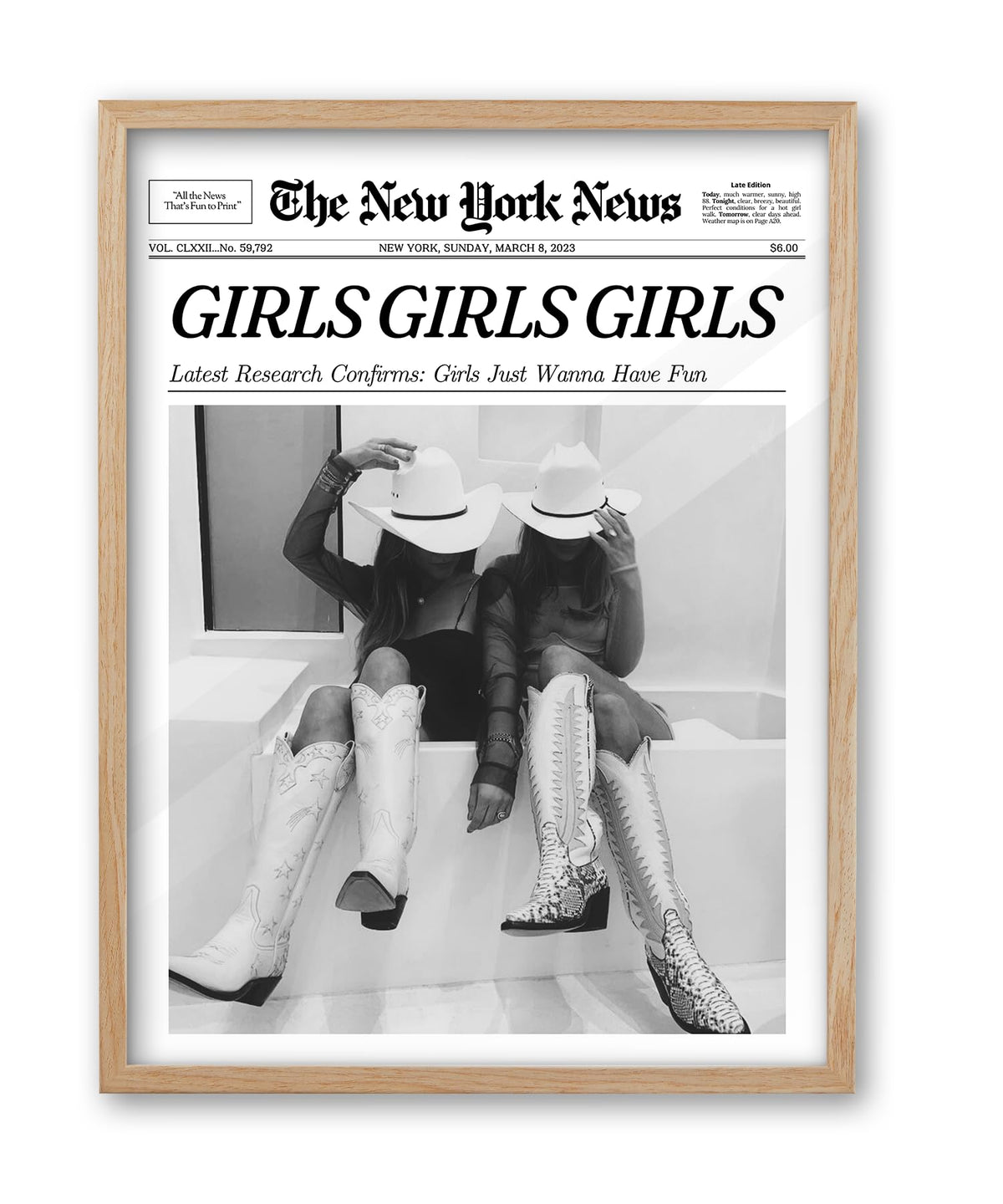 iHery 12x16in Audrey Hepburn Better Late Than Ugly Framed Bathroom Art