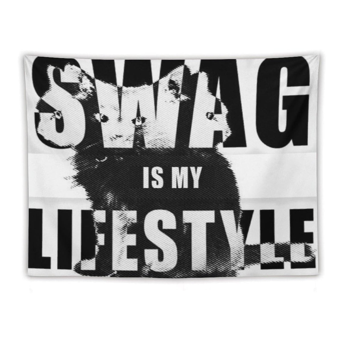 Gyvif Leopard Print Pink SWAG Slogan Wall Tapestry, Y2K Street Style Wall Hanging For Bedroom Dorm, Gift For Teens & Streetwear Lovers