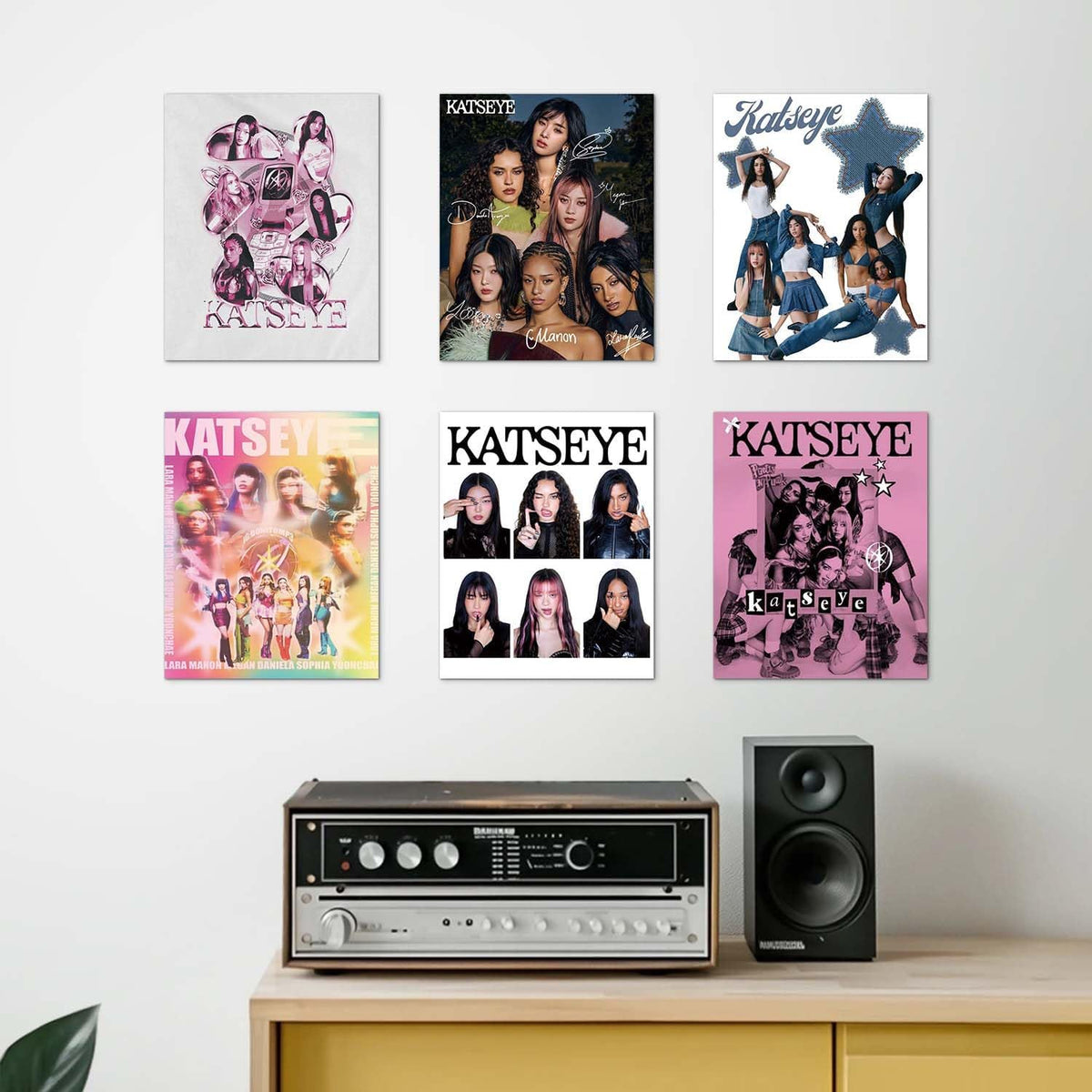 TUOCYERD Katseye Merch Katseye Poster 8x10 Inch Birthday Decorations for Room Aesthetic Music Wall Art for Teens Room Decor Gifts (Set of 6 Unframed)