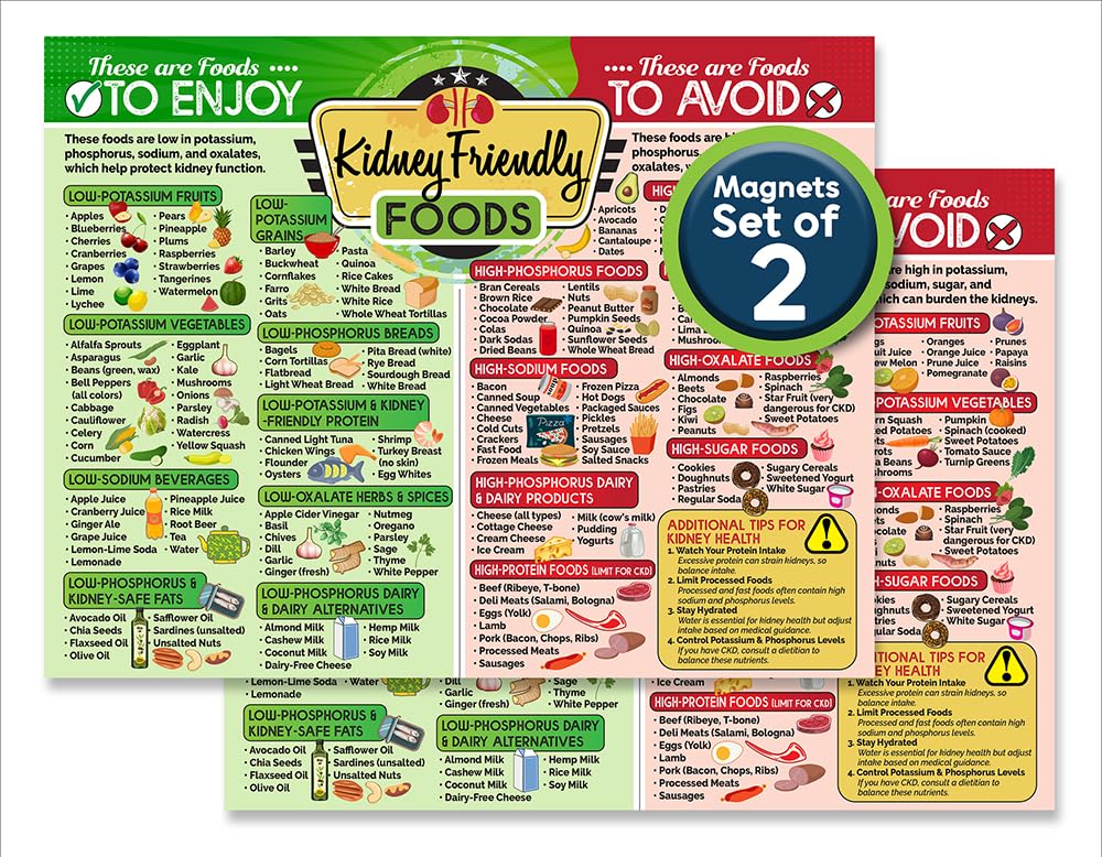 Kidney Friendly Food List Chart Magnet – Renal Diet & Kidney Disease