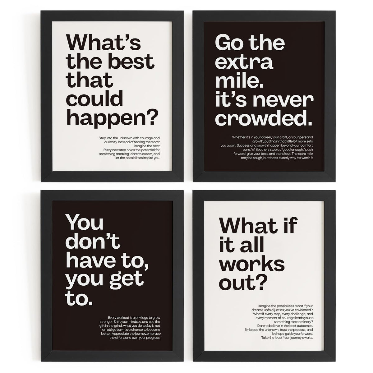 DSHFG Motivational Inspirational Office Wall Art Decor Prints Set of 4