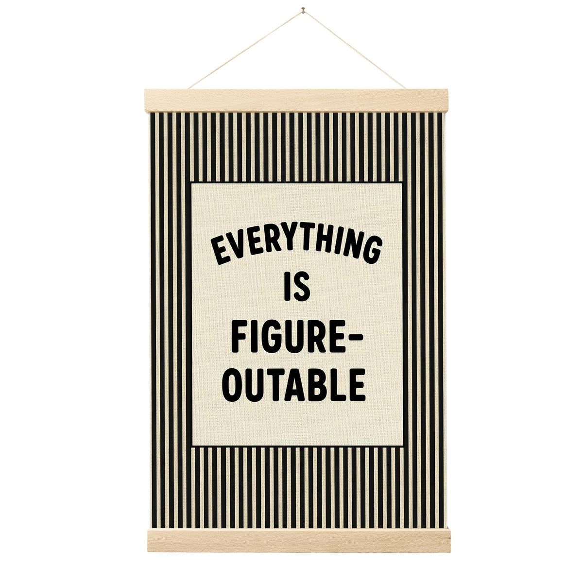FGFK Everything Is Figureoutable Positive Affirmations Wall Art Poster Hanger Frame, Retro Pink and Green Inspirational Canvas Prints Framed Wall Decor for Office Classroom Home Bedroom, 12x16 Inch