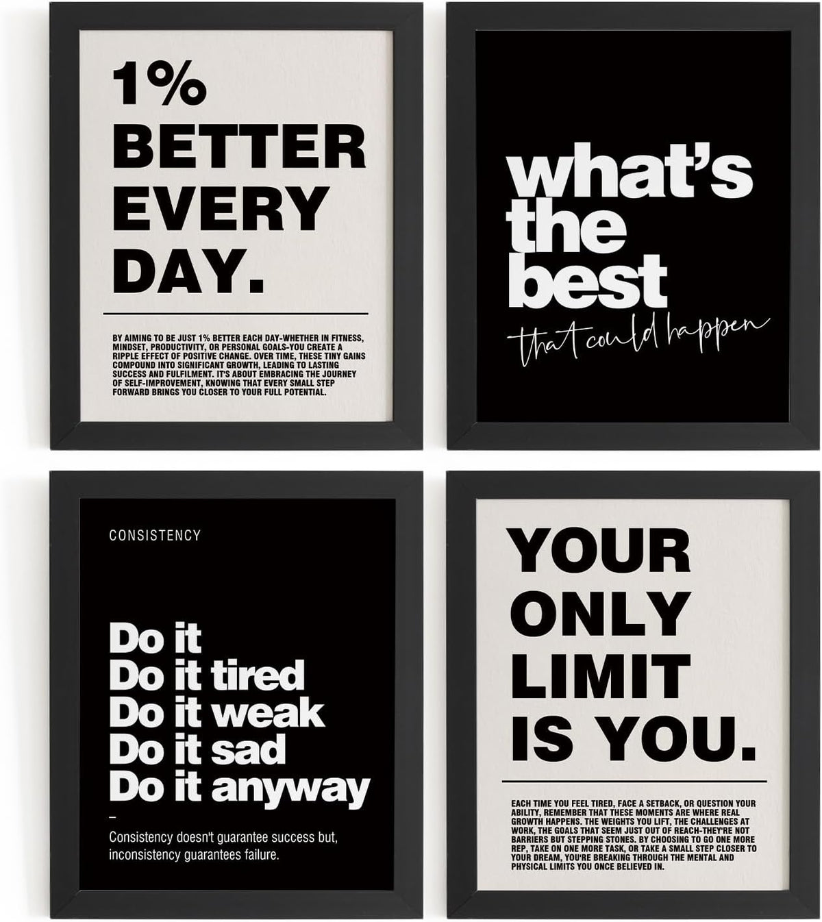 DSHFG Motivational Inspirational Office Wall Art Decor Prints Set of 4