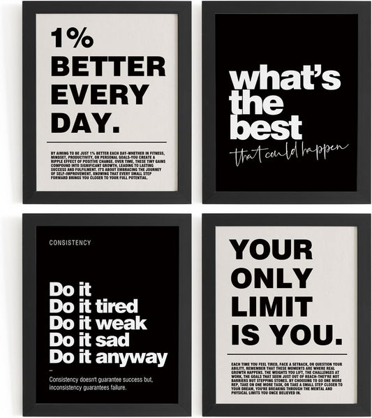 DSHFG Motivational Inspirational Office Wall Art Decor Prints Set of 4