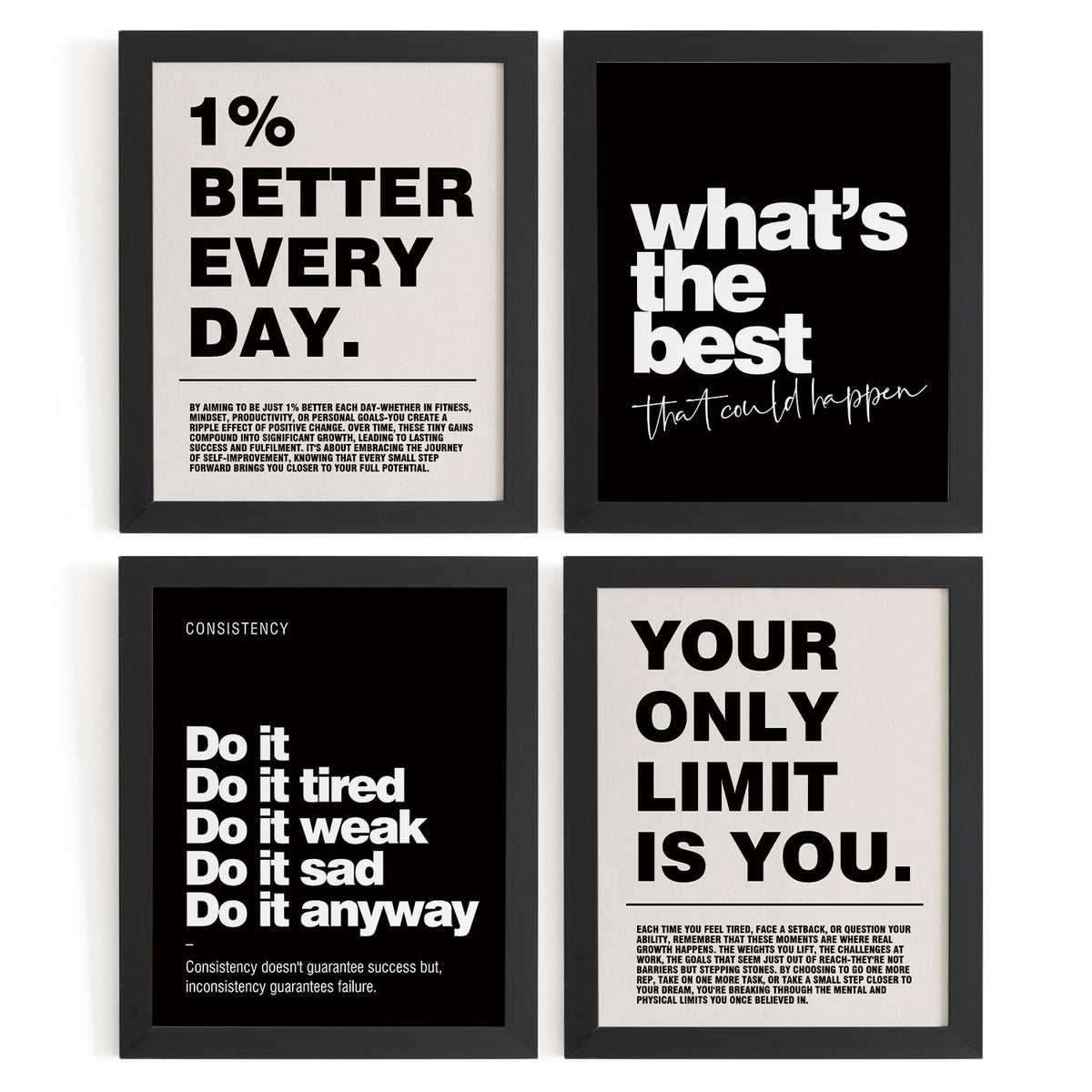 DSHFG Motivational Inspirational Office Wall Art Decor Prints Set of 4