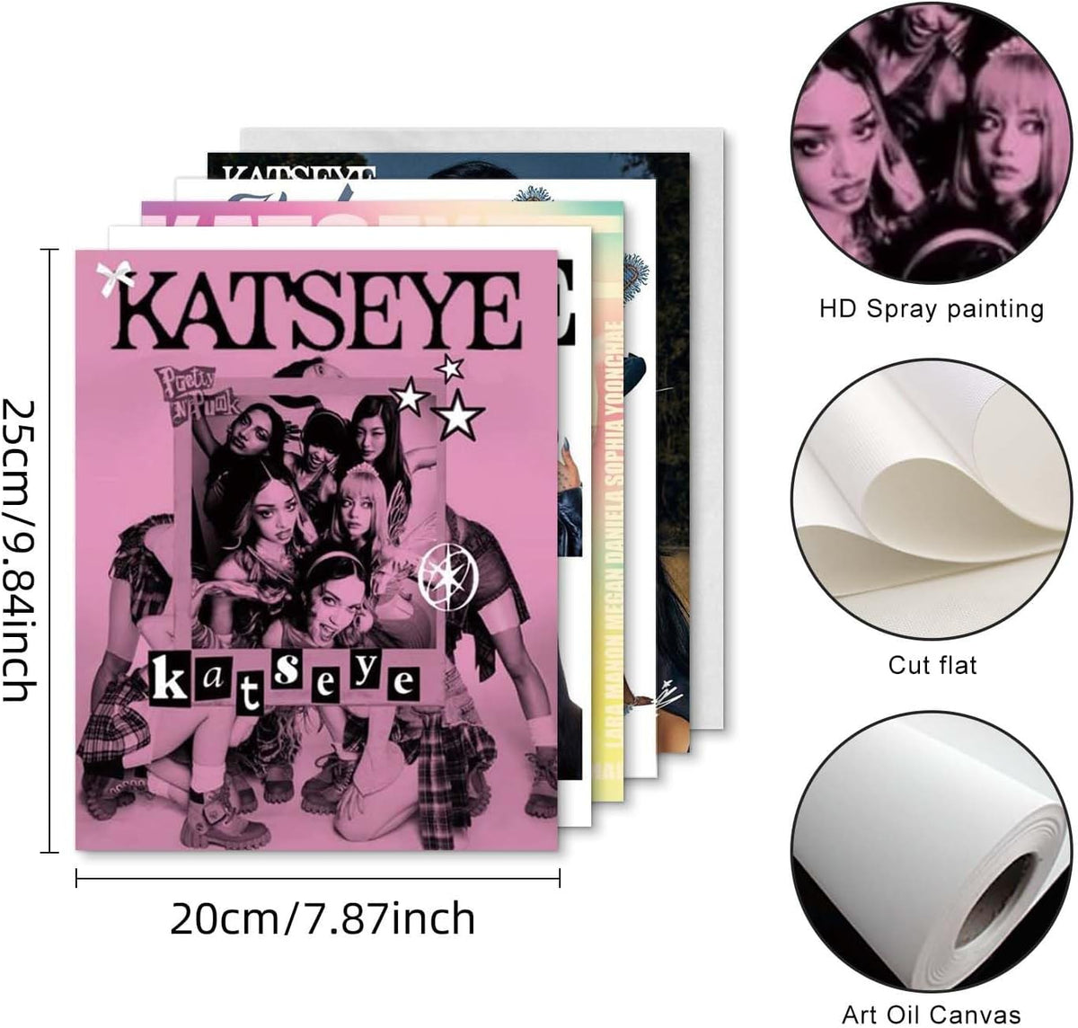 TUOCYERD Katseye Merch Katseye Poster 8x10 Inch Birthday Decorations for Room Aesthetic Music Wall Art for Teens Room Decor Gifts (Set of 6 Unframed)
