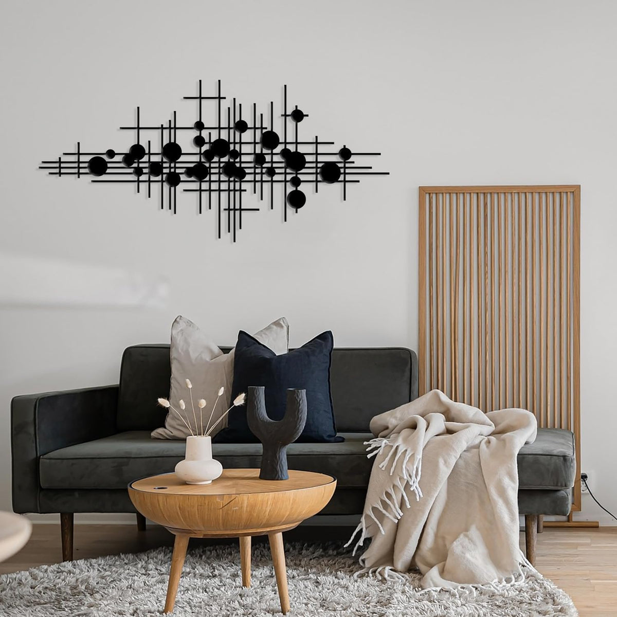 Rajukit Geometric Metal Wall Art Decor for Home