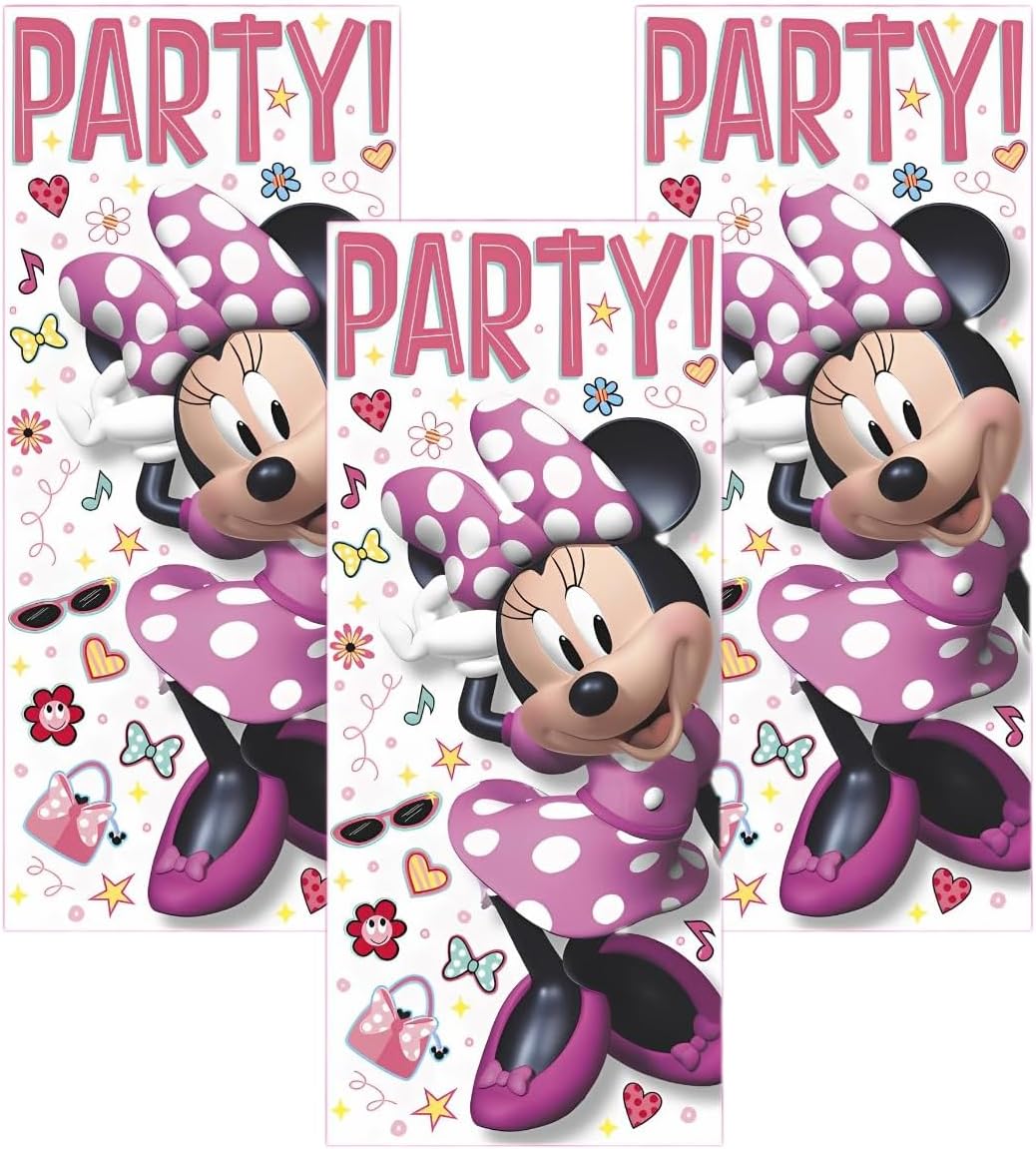 AMSCAN Unique 79251 Disney Iconic Minnie Mouse Door Party Poster, 2.25' (27") x 5' (60") 1ct, Multicolor,Bedroom