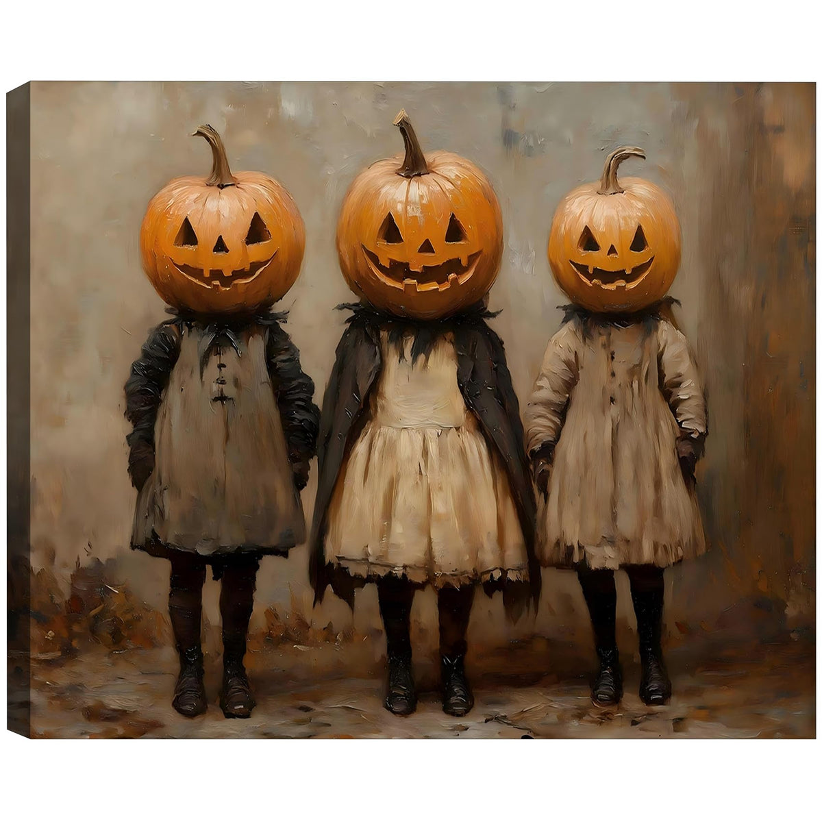 Framed Halloween Ghost Bathroom Canvas Wall Art 8x12 In, Funny Spooky Toilet Scene Canvas Prints Artwork, Dark Halloween Wall Decor Pictures for Office Home Decoration
