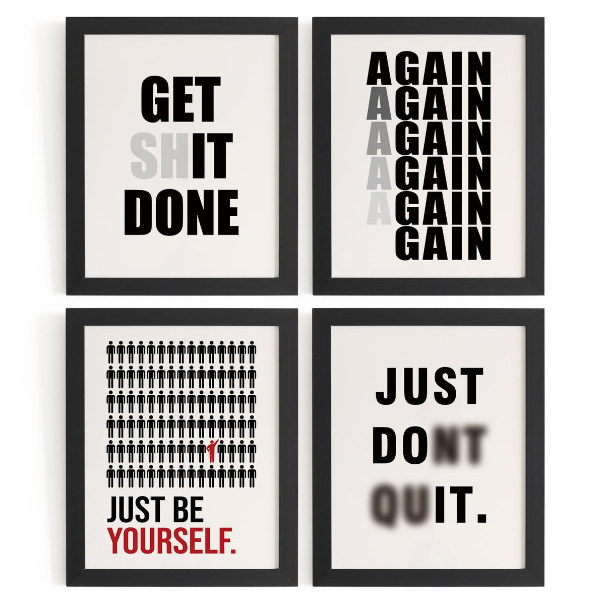 DSHFG Motivational Inspirational Office Wall Art Decor Prints Set of 4