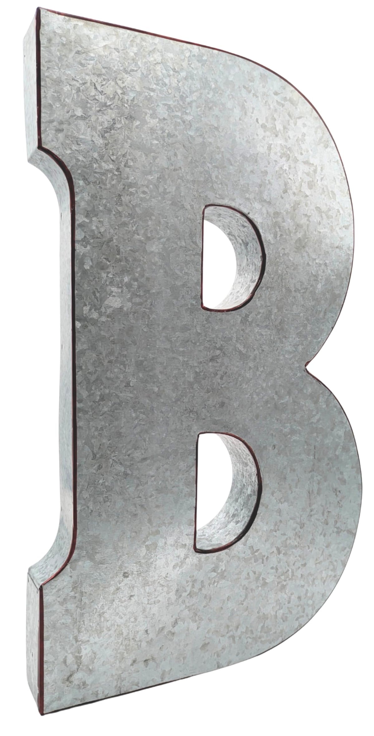 SciencePurchase 20" Metal Letter C Wall Decor, Silver with Rusted Edges, Galvanized Wall Mountable Decoration for Country, Mid-Century, or Farmhouse Themed Room or Event