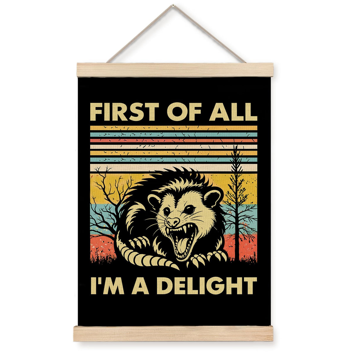 Foritho Funny Motivational Raccoon Poster Wall Art Framed, Gifts for Raccoon Lovers, It's Called Trash Can Inspirational Trash Panda Canvas Prints Wall Decor for Home Kitchen Office, 12x16 Inch