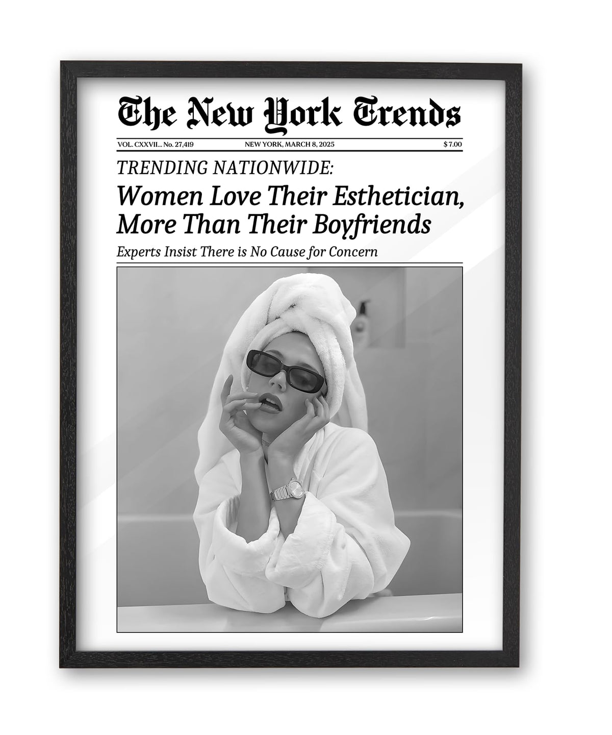 iHery 12x16in Audrey Hepburn Better Late Than Ugly Framed Bathroom Art