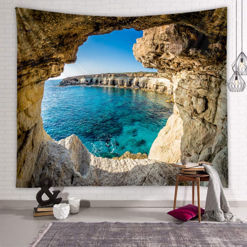 Llamazing Forest Tapestry Home Decor Landscape Living Room Bedroom Decoration Magic Tapestry Curtain (Looking Up at The Stars, 78''L×60''W)
