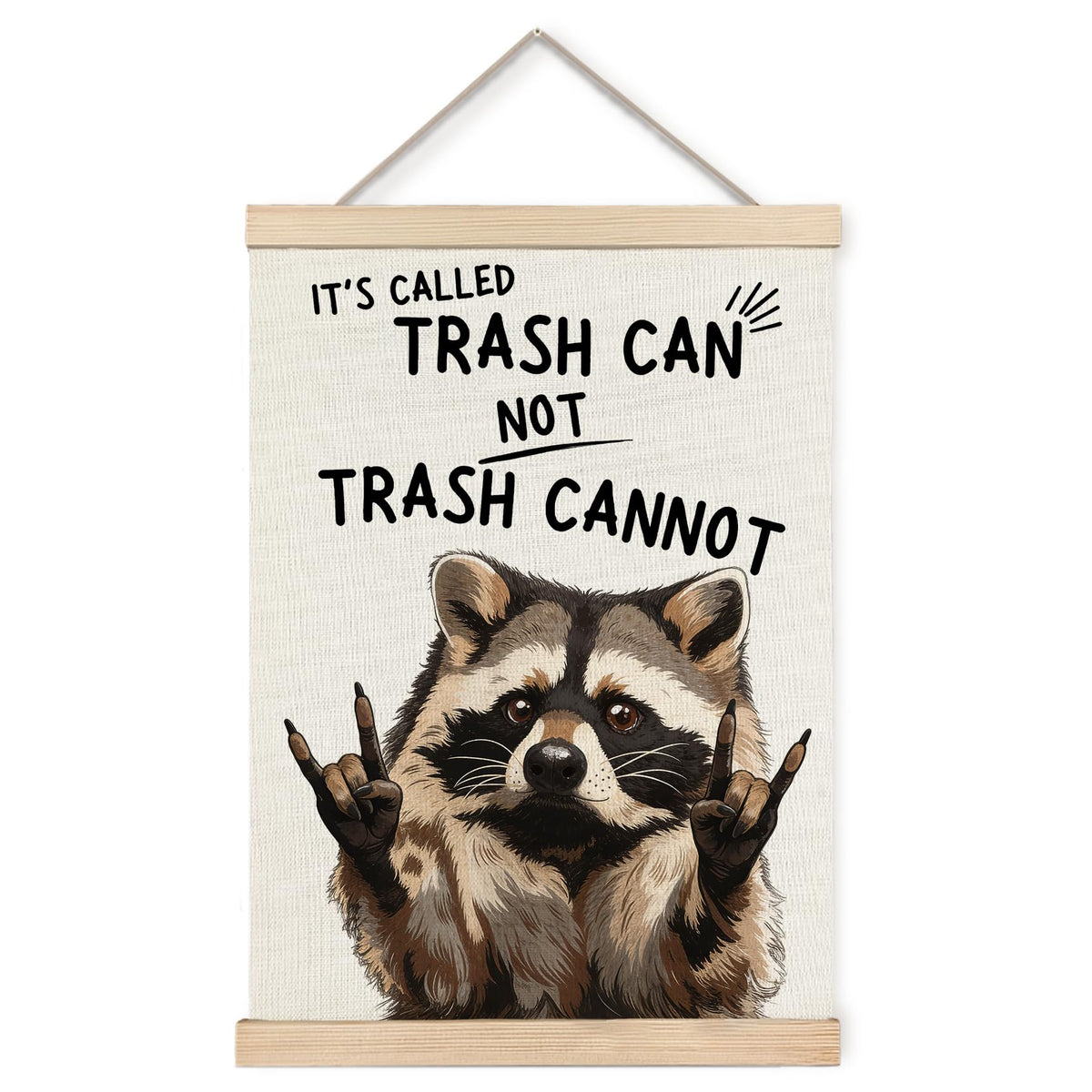 Foritho Funny Motivational Raccoon Poster Wall Art Framed, Gifts for Raccoon Lovers, It's Called Trash Can Inspirational Trash Panda Canvas Prints Wall Decor for Home Kitchen Office, 12x16 Inch