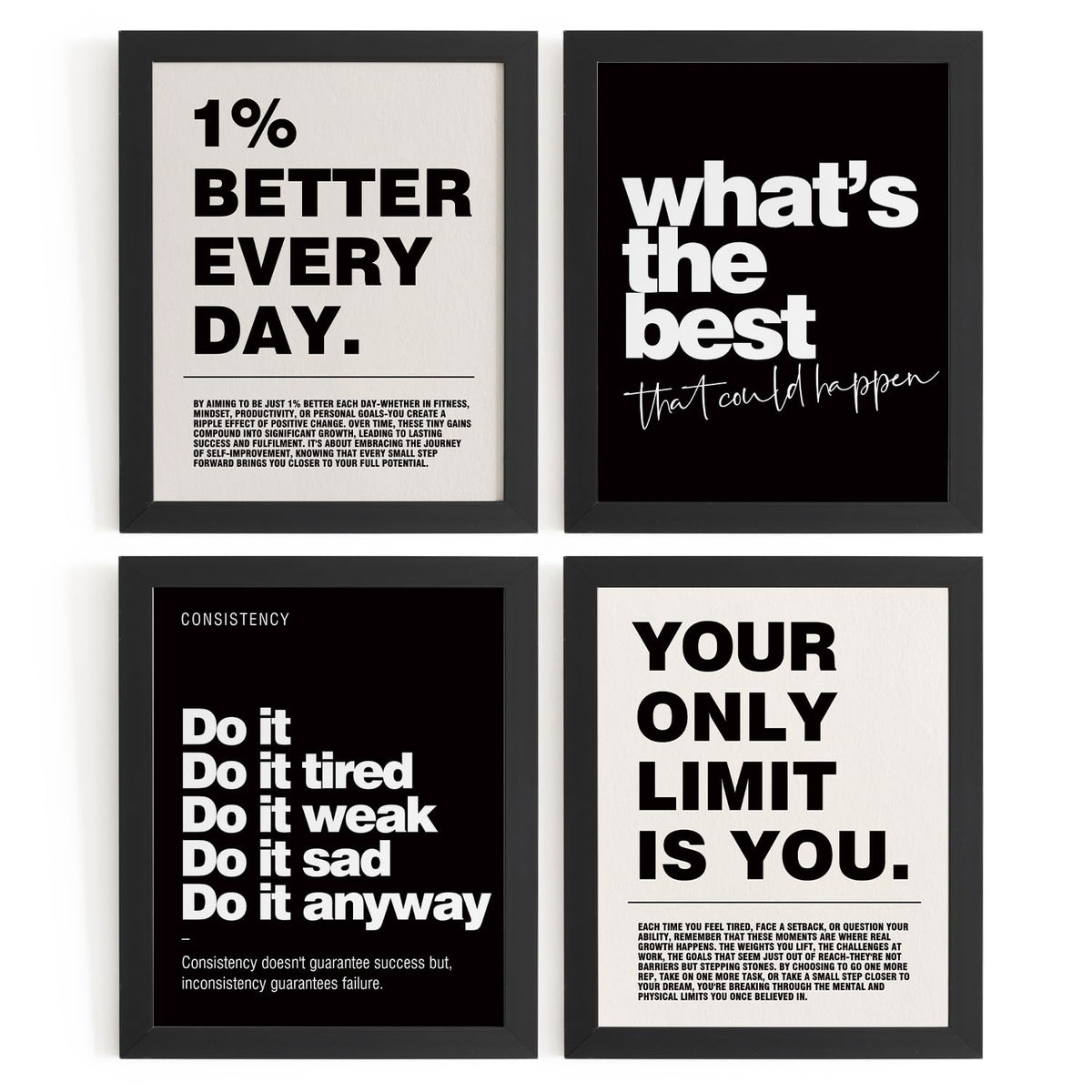 DSHFG Motivational Inspirational Office Wall Art Decor Prints Set of 4