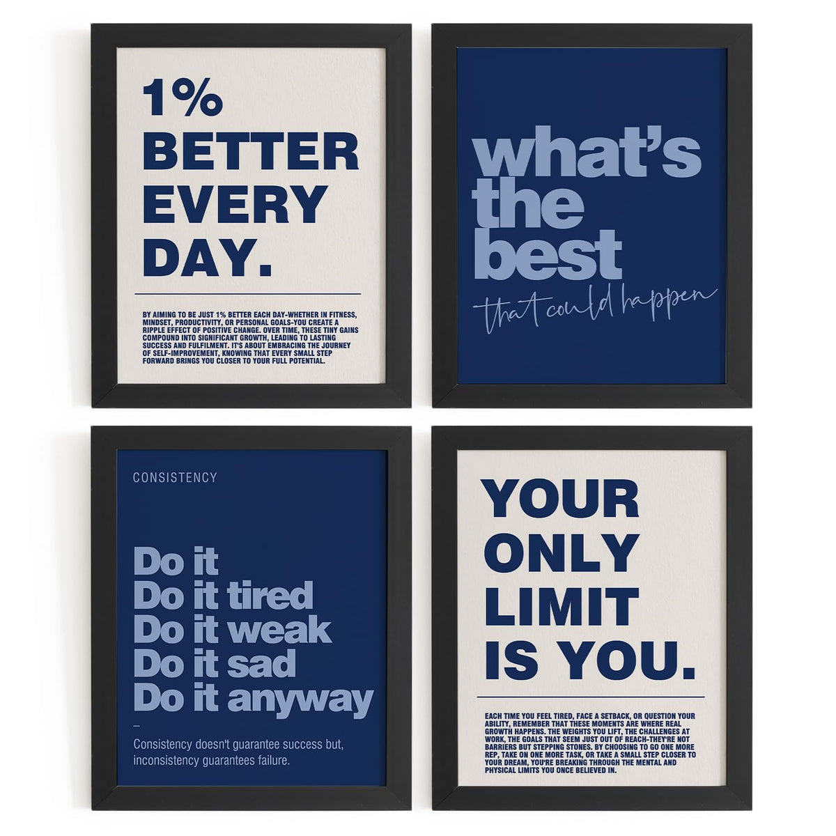 DSHFG Motivational Inspirational Office Wall Art Decor Prints Set of 4