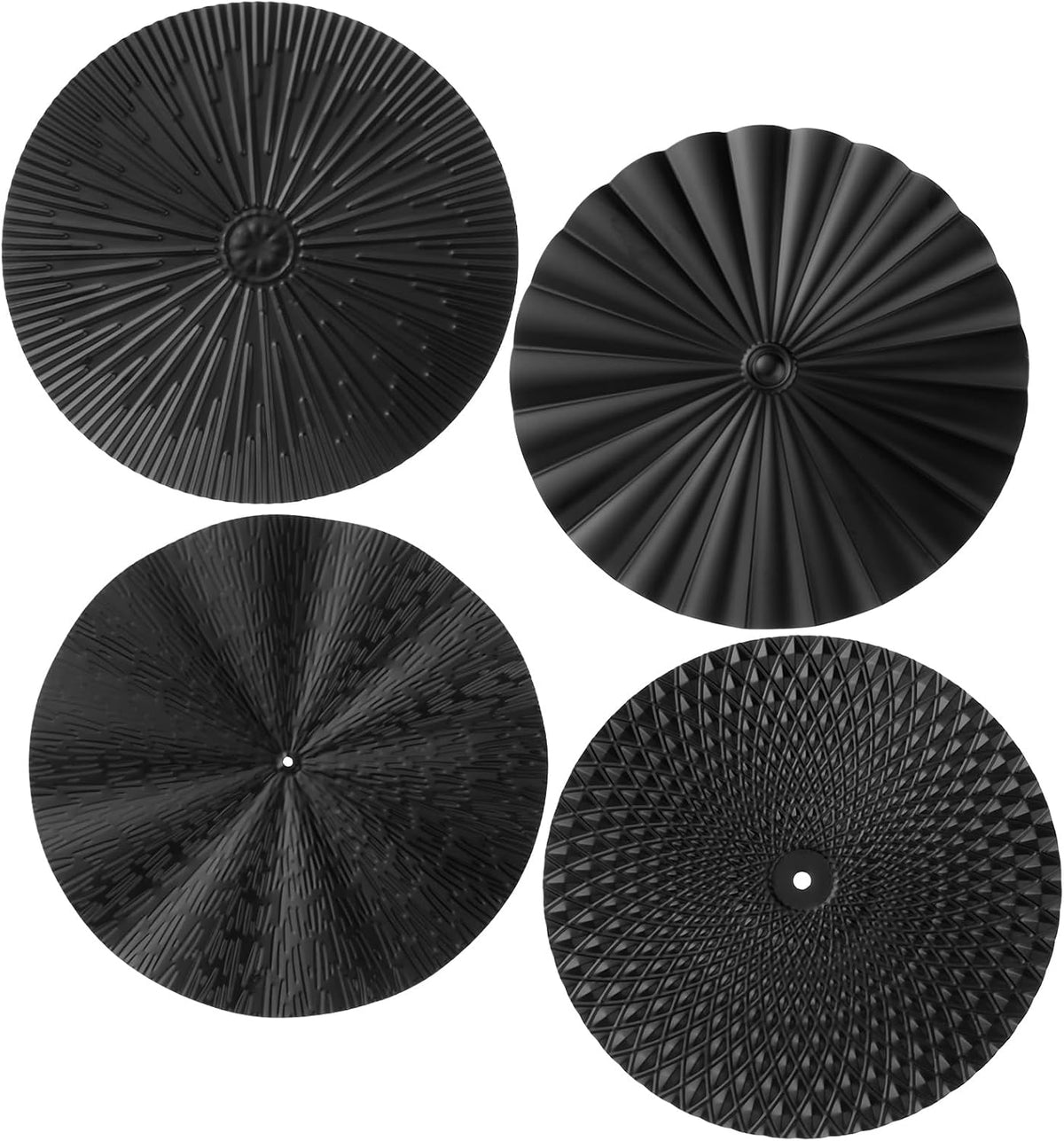 Hicarer 4 Pcs 12 Inch Black Metal Wall Art Decor Modern Sunburst Decor