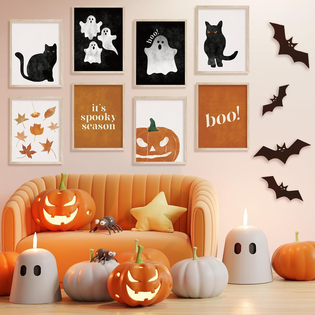 JarThenaAMCS 12Pcs Halloween Wall Art Prints, Unframed 8 x 10 Inch