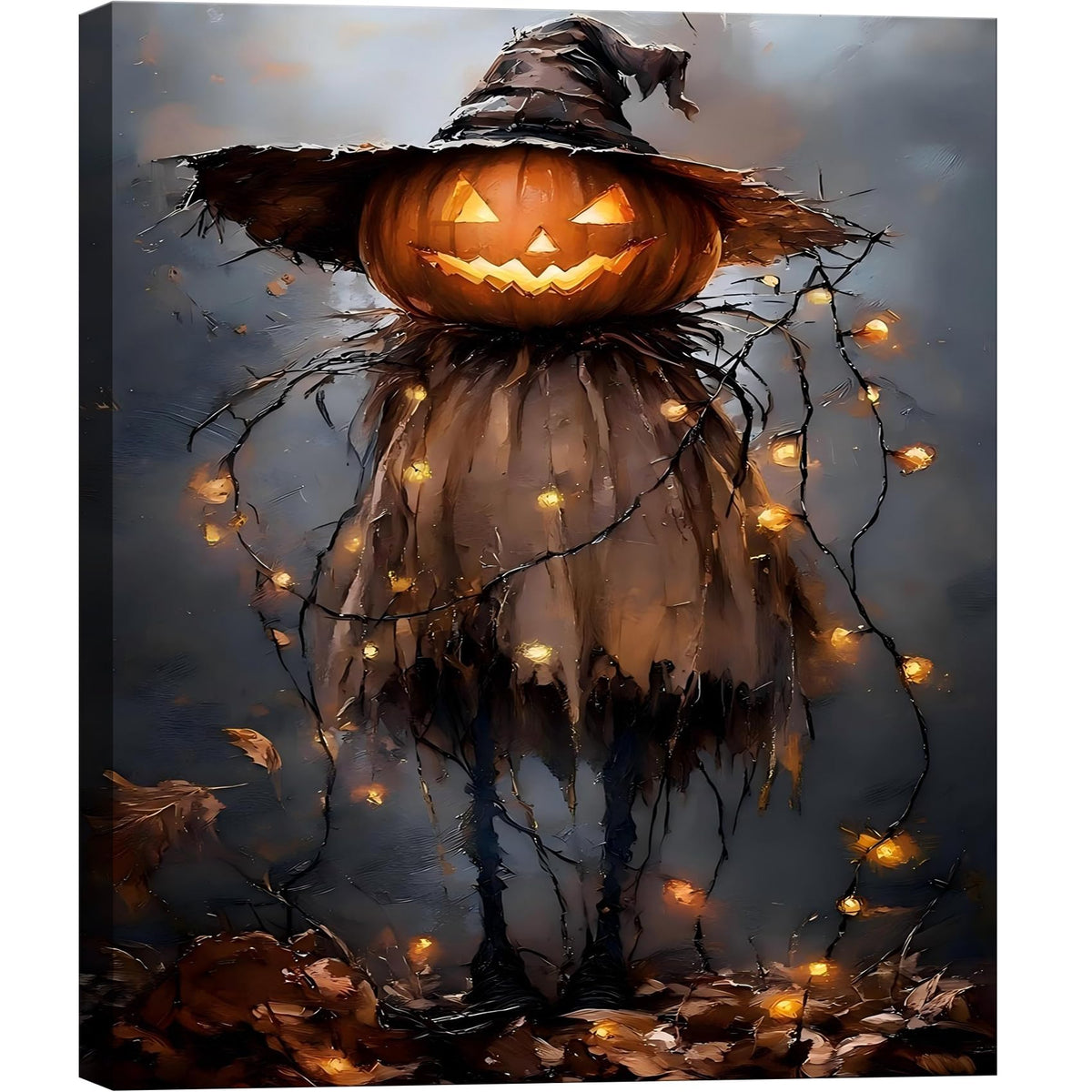 Framed Halloween Ghost Bathroom Canvas Wall Art 8x12 In, Funny Spooky Toilet Scene Canvas Prints Artwork, Dark Halloween Wall Decor Pictures for Office Home Decoration