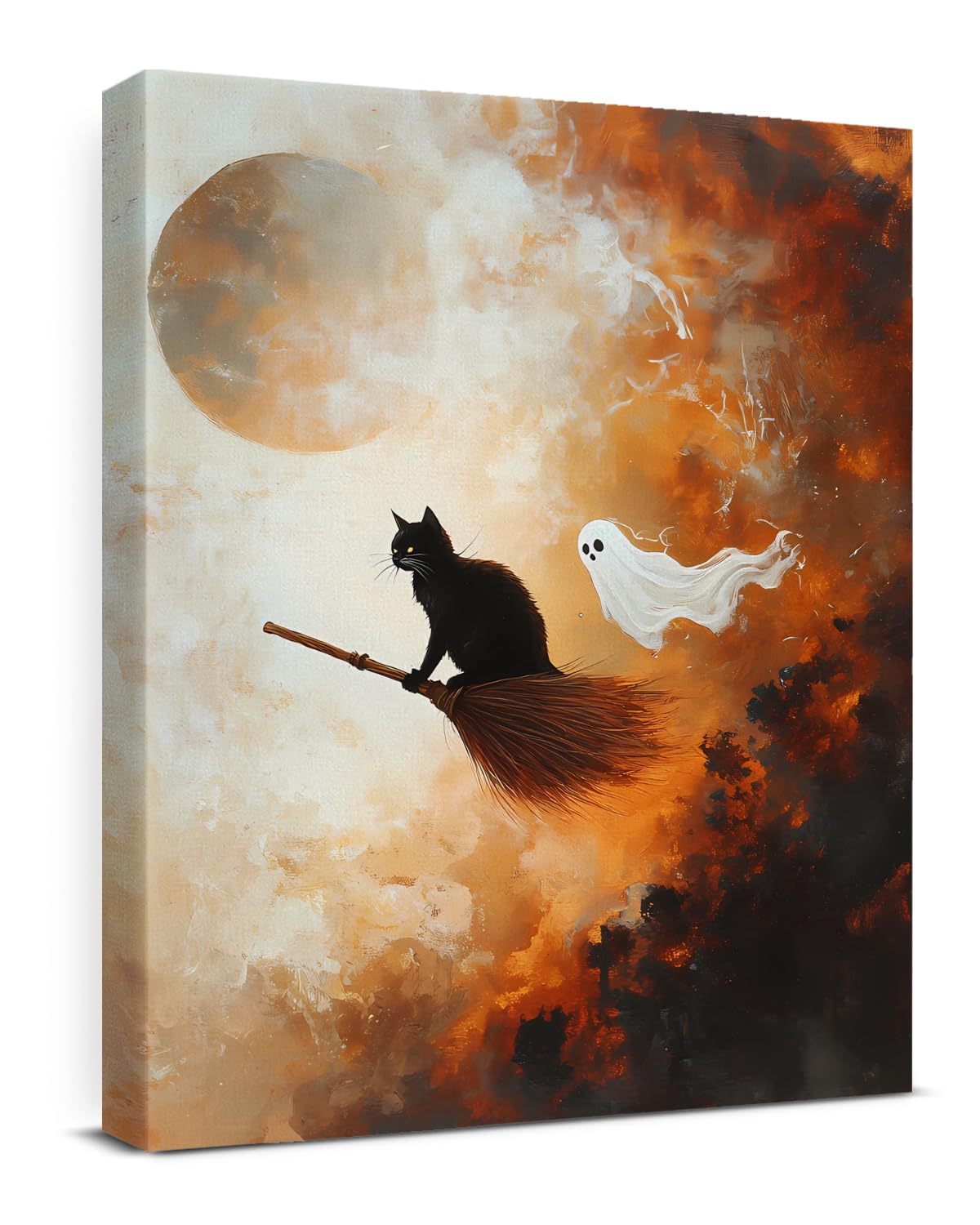 Funny Ghost Halloween Bathroom Wall Art Gothic Canvas Print Poster Framed