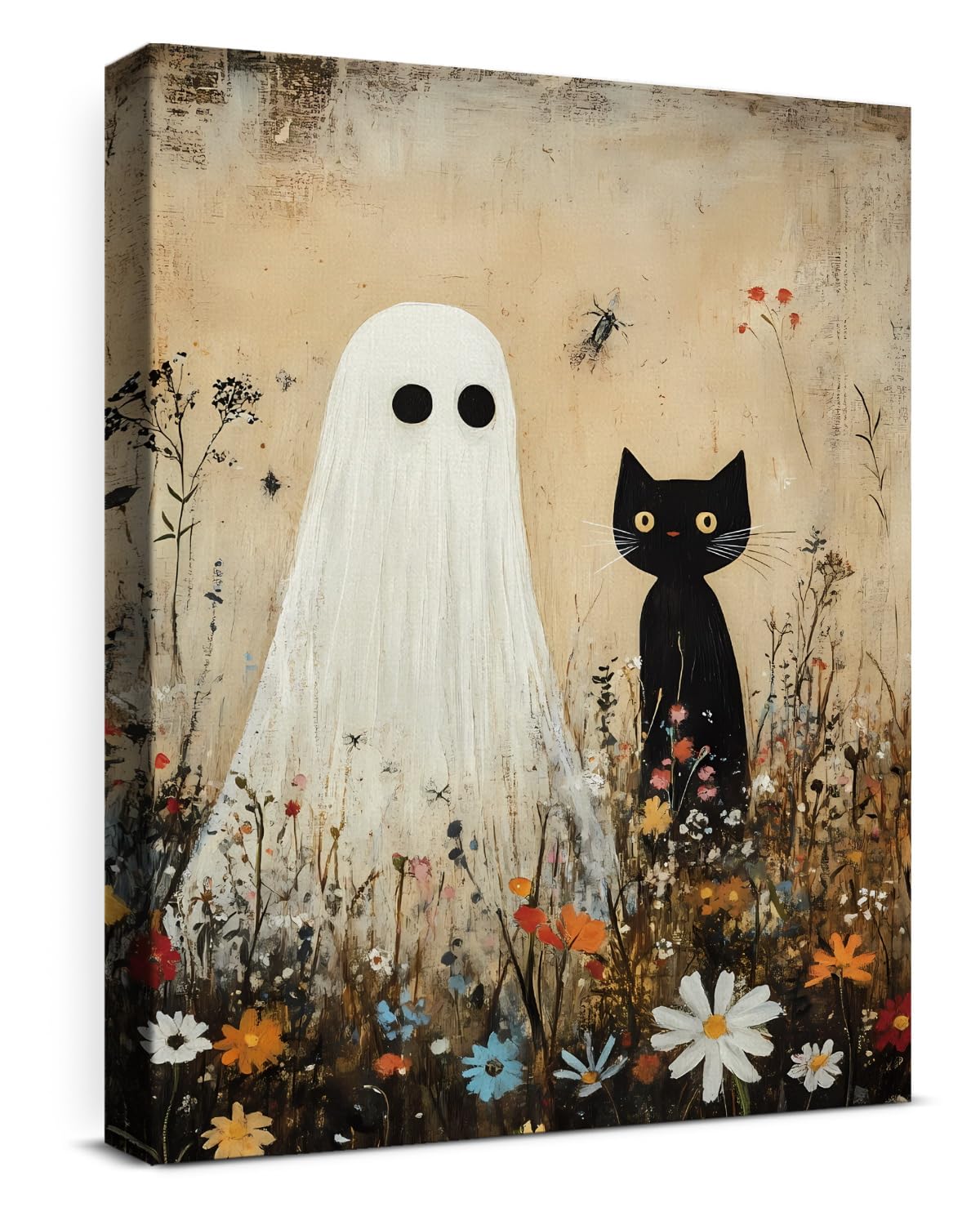 Funny Ghost Halloween Bathroom Wall Art Gothic Canvas Print Poster Framed