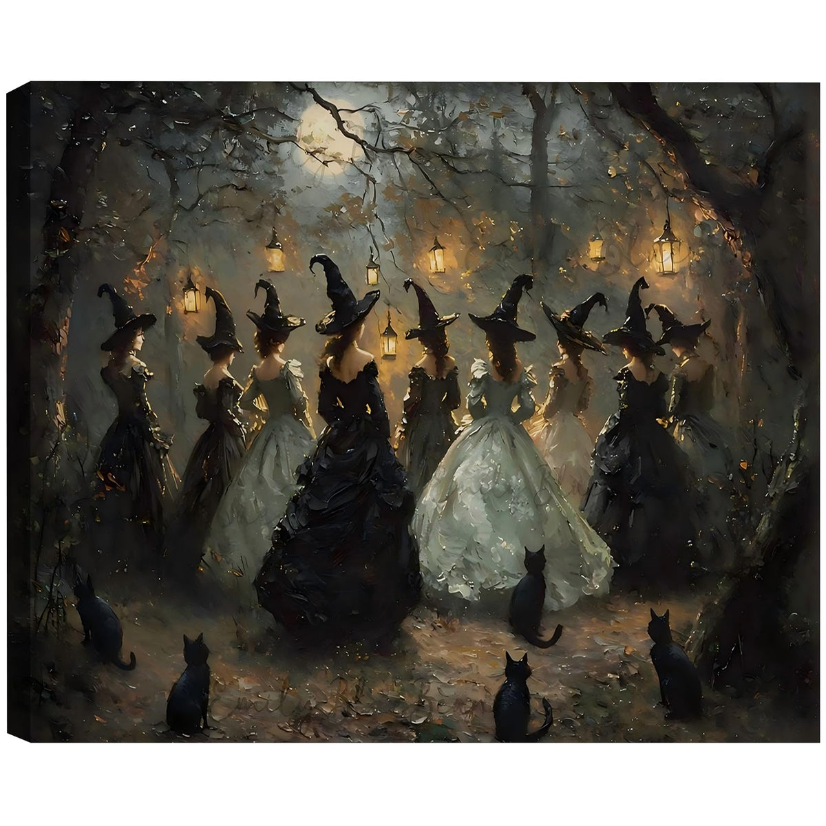 Framed Halloween Ghost Bathroom Canvas Wall Art 8x12 In, Funny Spooky Toilet Scene Canvas Prints Artwork, Dark Halloween Wall Decor Pictures for Office Home Decoration