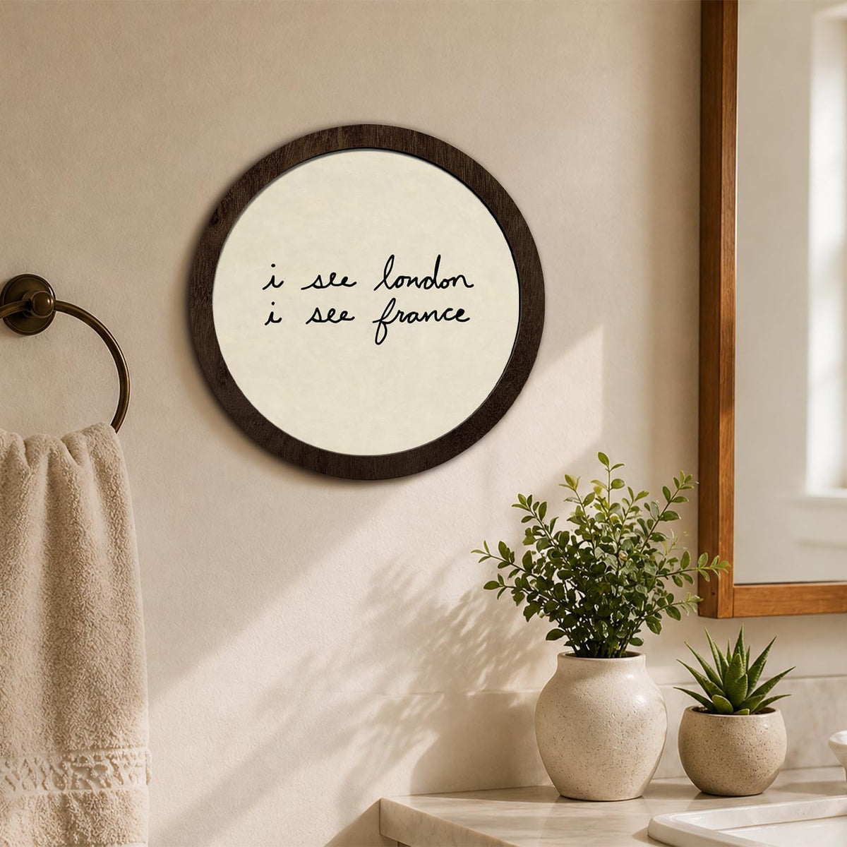 CFFJLHN I See London I See France Bathroom Sign, Bathroom Wall Decor