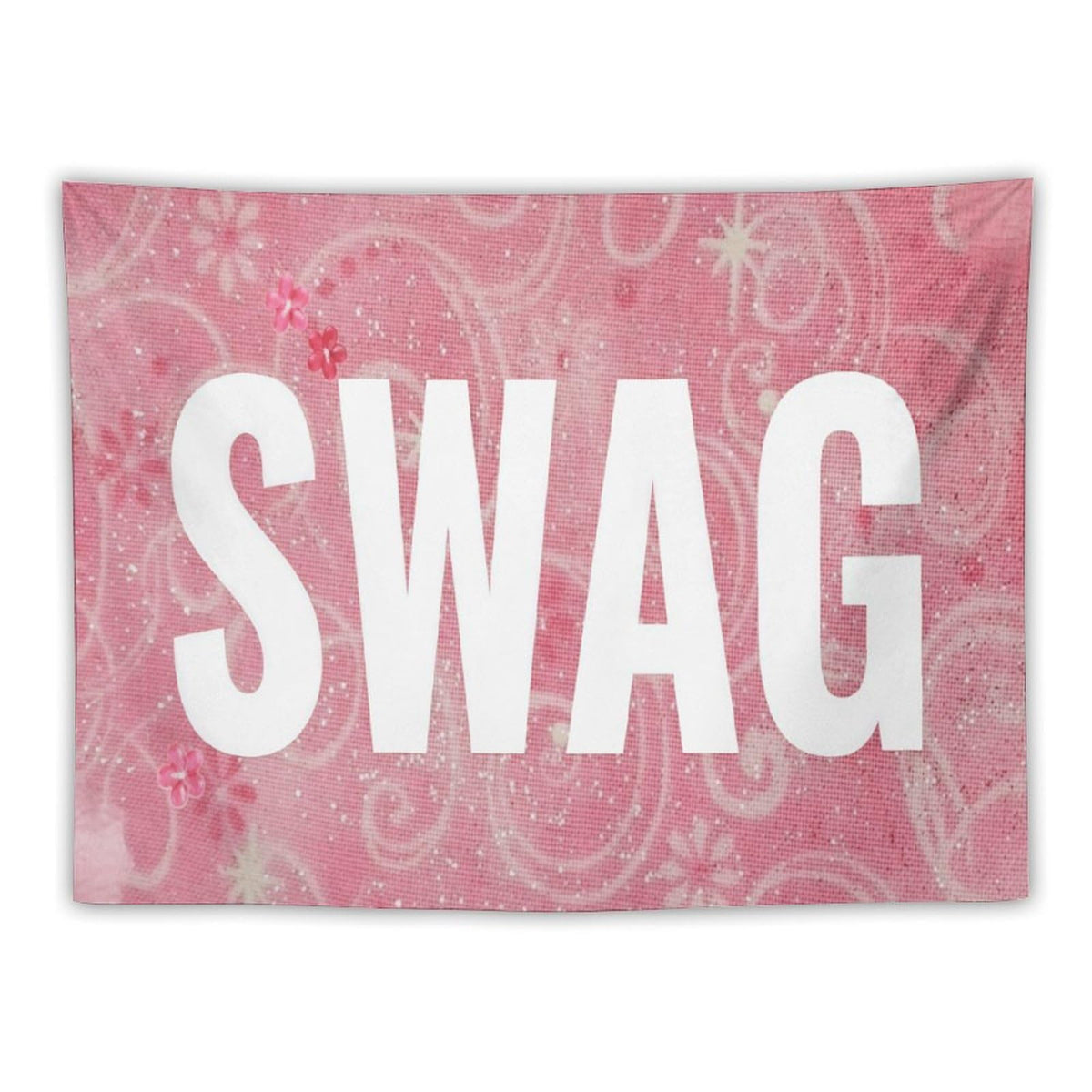 Gyvif Leopard Print Pink SWAG Slogan Wall Tapestry, Y2K Street Style Wall Hanging For Bedroom Dorm, Gift For Teens & Streetwear Lovers