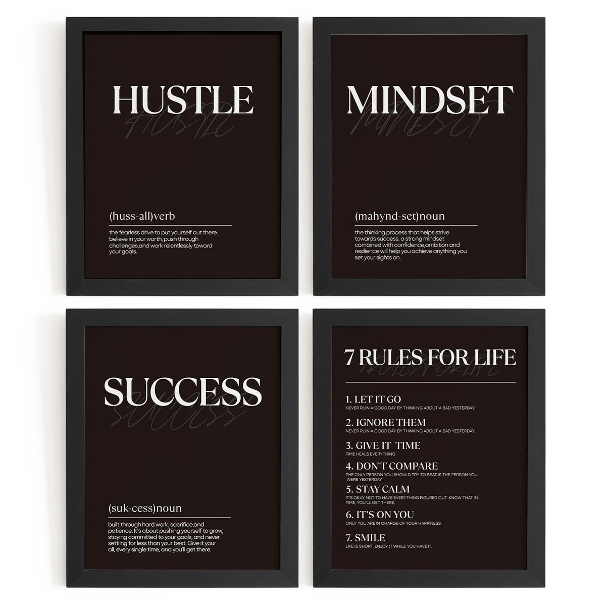 DSHFG Motivational Inspirational Office Wall Art Decor Prints Set of 4