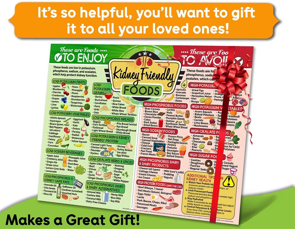 Kidney Friendly Food List Chart Magnet – Renal Diet & Kidney Disease