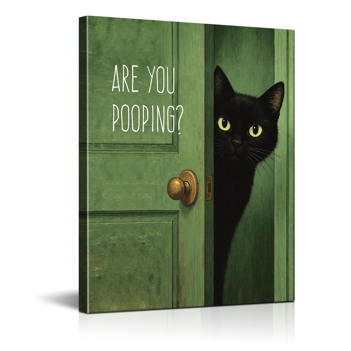 Funny Ghost Cat Halloween Bathroom Wall Art Ghost Are Canvas Print Framed