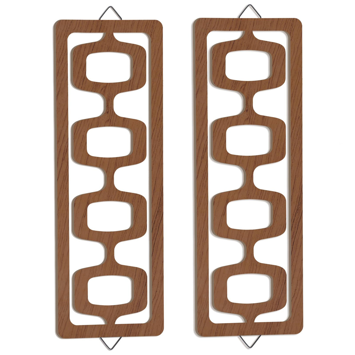 CroBlissful 2pcs Mid Century Modern Wall Art Geometric Wall Decor, Brown