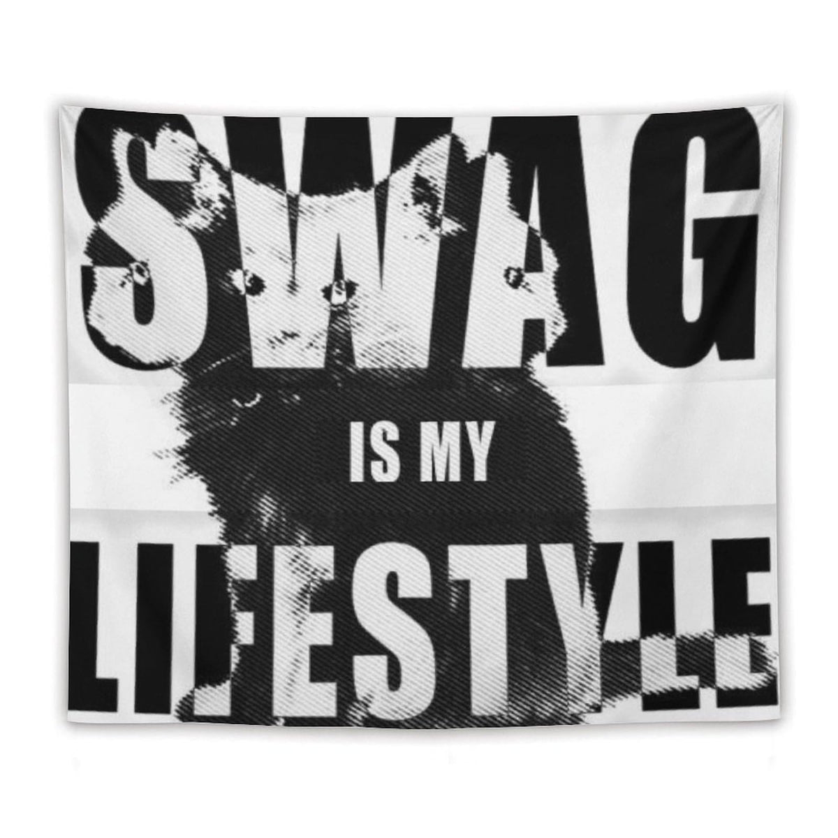 Gyvif Leopard Print Pink SWAG Slogan Wall Tapestry, Y2K Street Style Wall Hanging For Bedroom Dorm, Gift For Teens & Streetwear Lovers